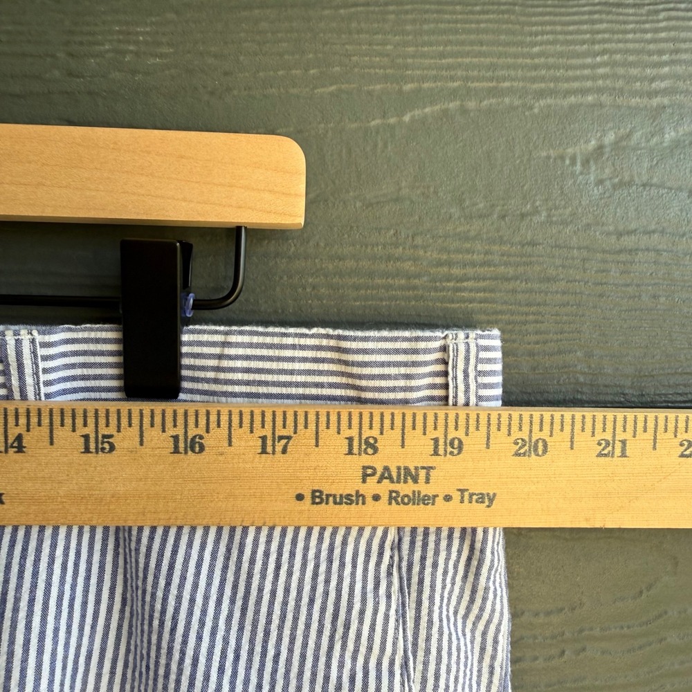 Alan Flusser Seersucker Cotton Dress Pants Blue White Stripe 40x32 - Picture 7 of 8